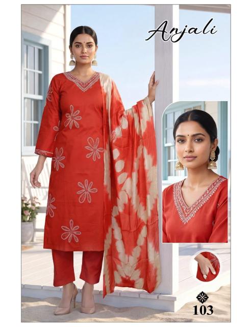 Desi kudi anjali 3pcs wholesale designer kurtis in ahmedabad